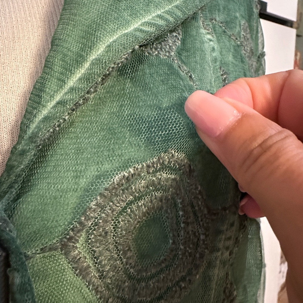 Green Boho style women’s blazer Jacket - Picture 3 of 15